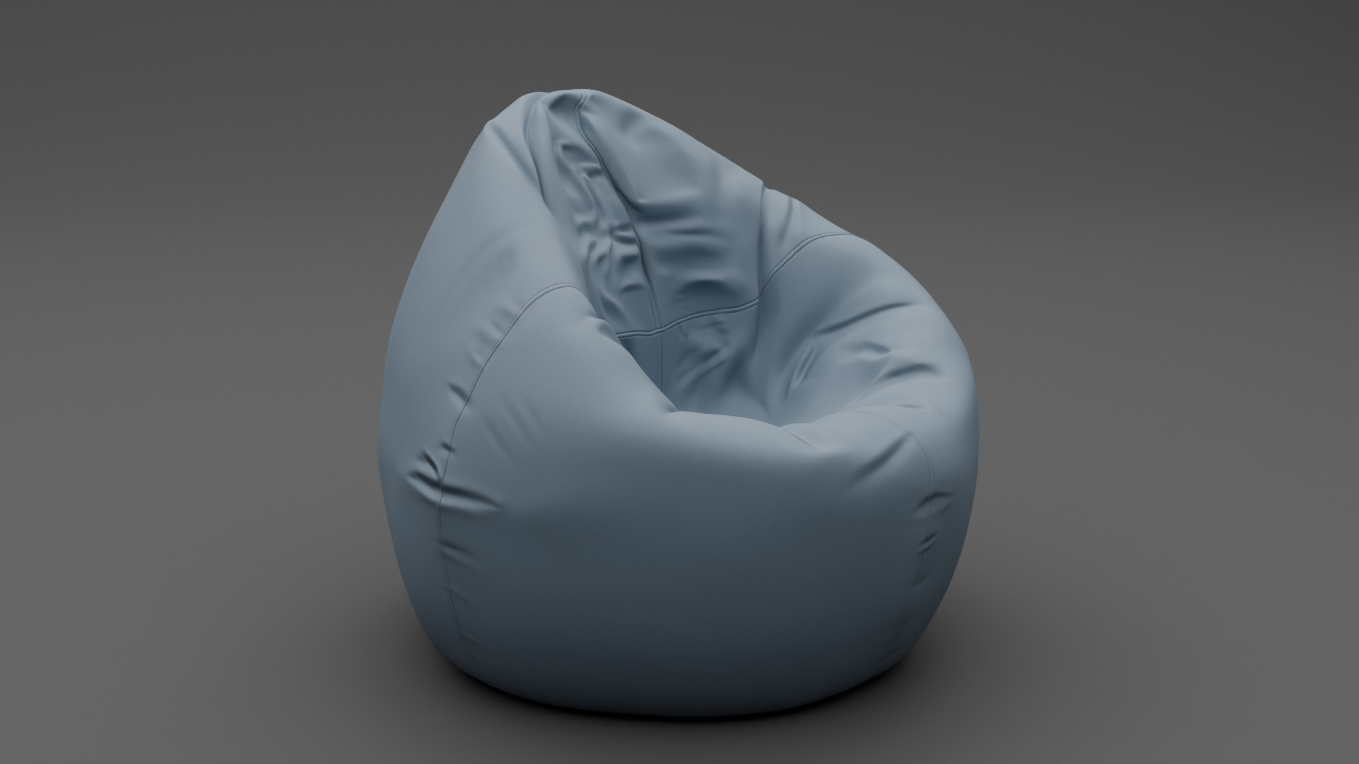 Bean Bag Low-poly 3D model_2