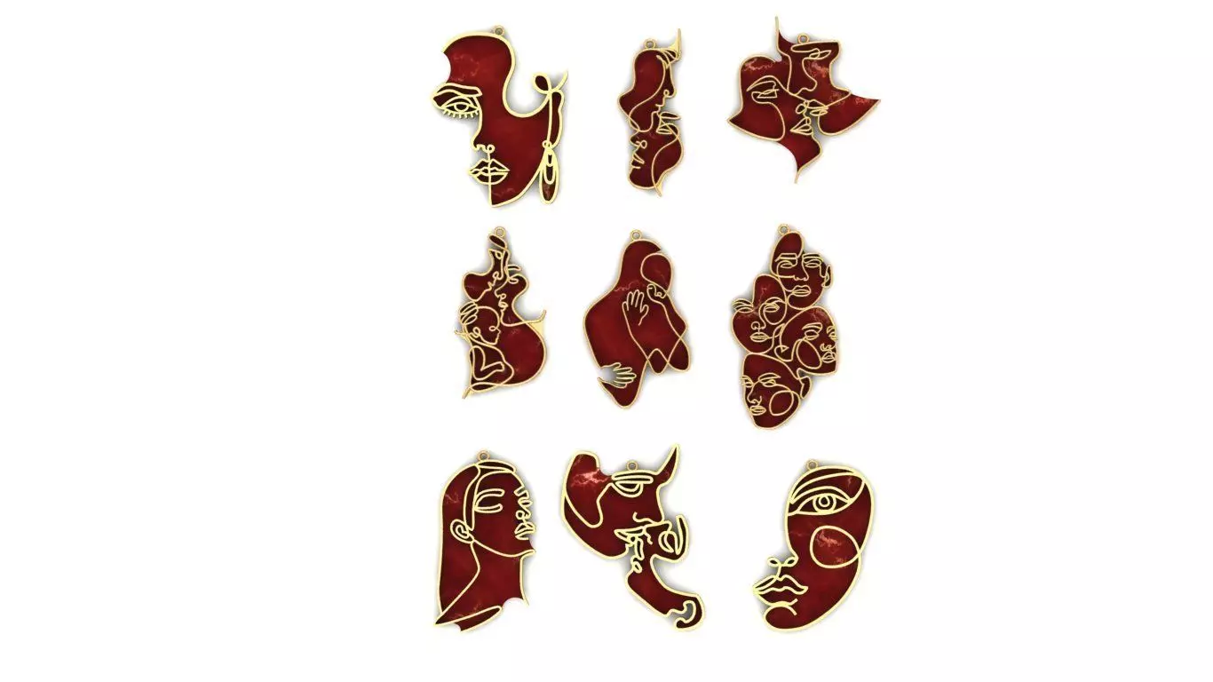 Pendant collection - Minimal 3D print model