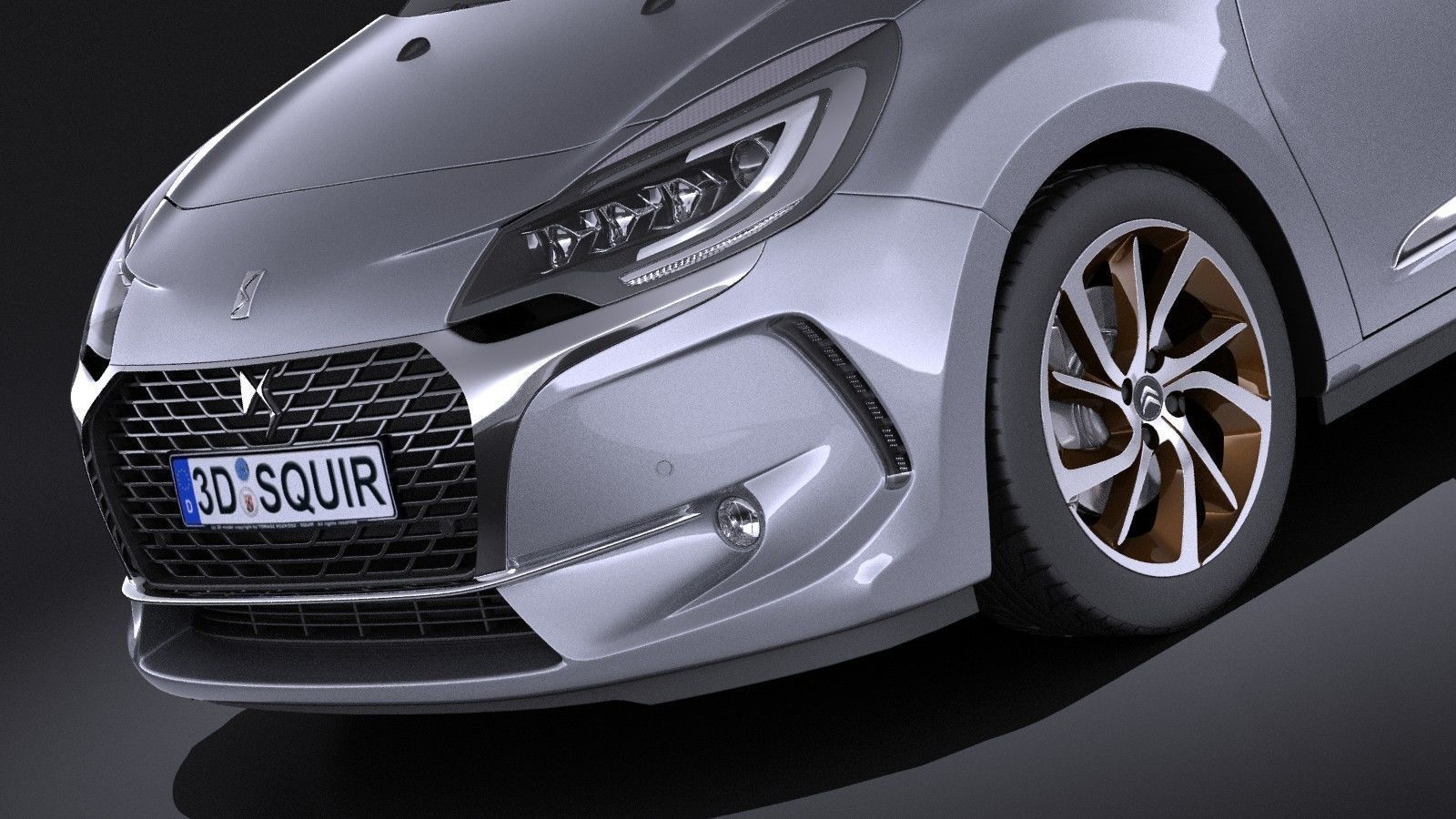 Citroen DS3 2016 VRAY 3D model_2