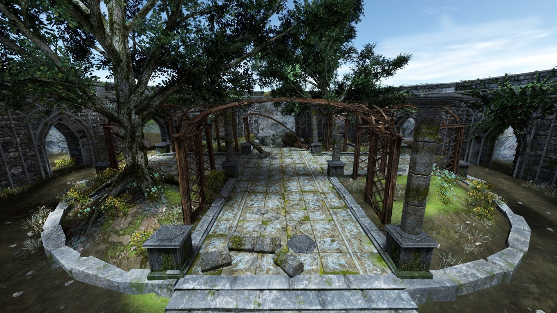 Elven Dungeon Ruins - Modular Low-poly 3D model_9