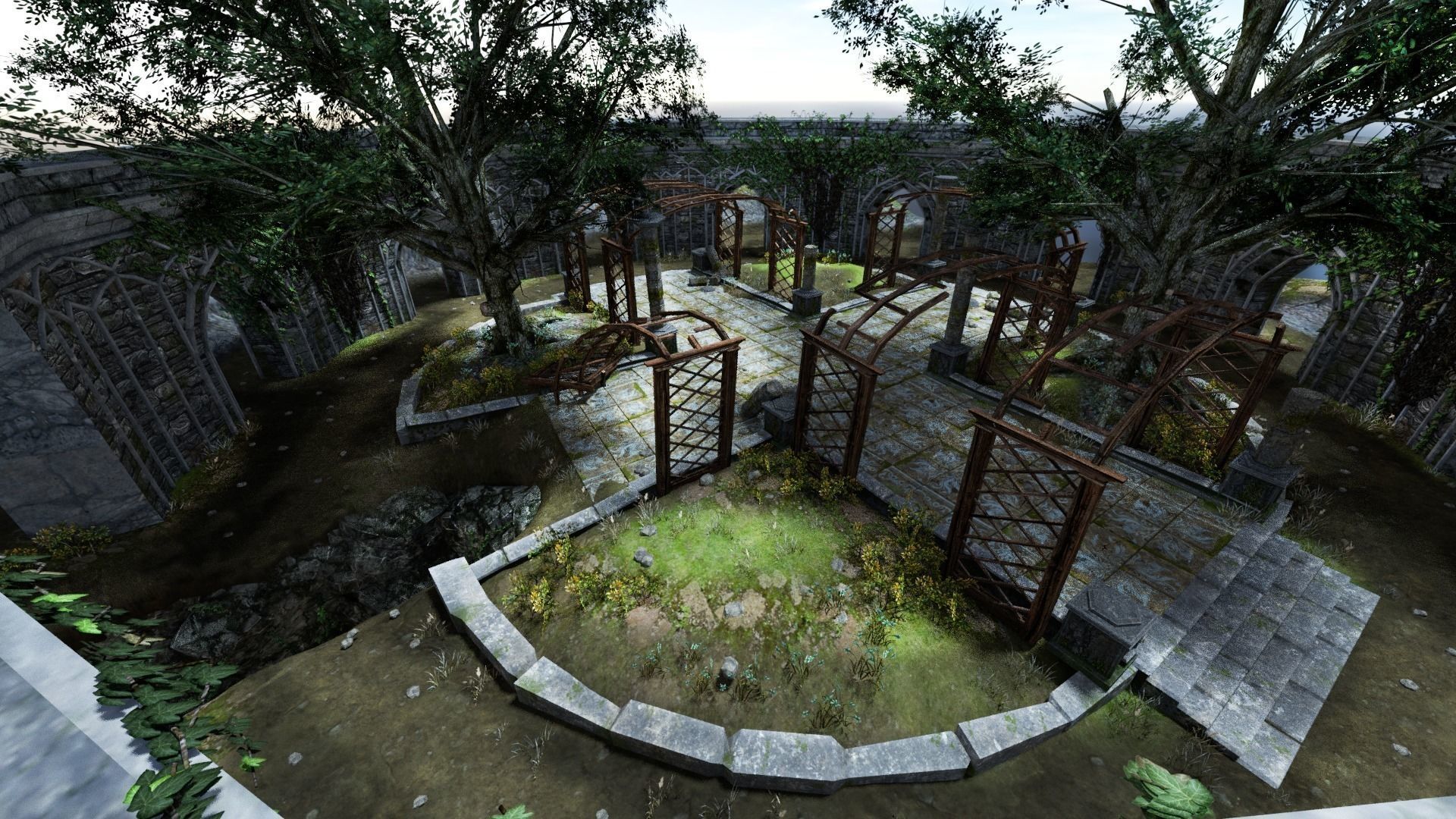 Elven Dungeon Ruins - Modular Low-poly 3D model_10