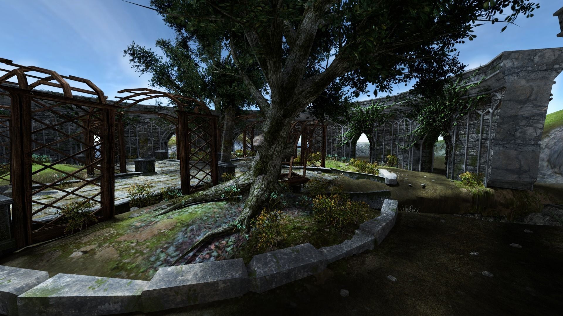 Elven Dungeon Ruins - Modular Low-poly 3D model_8