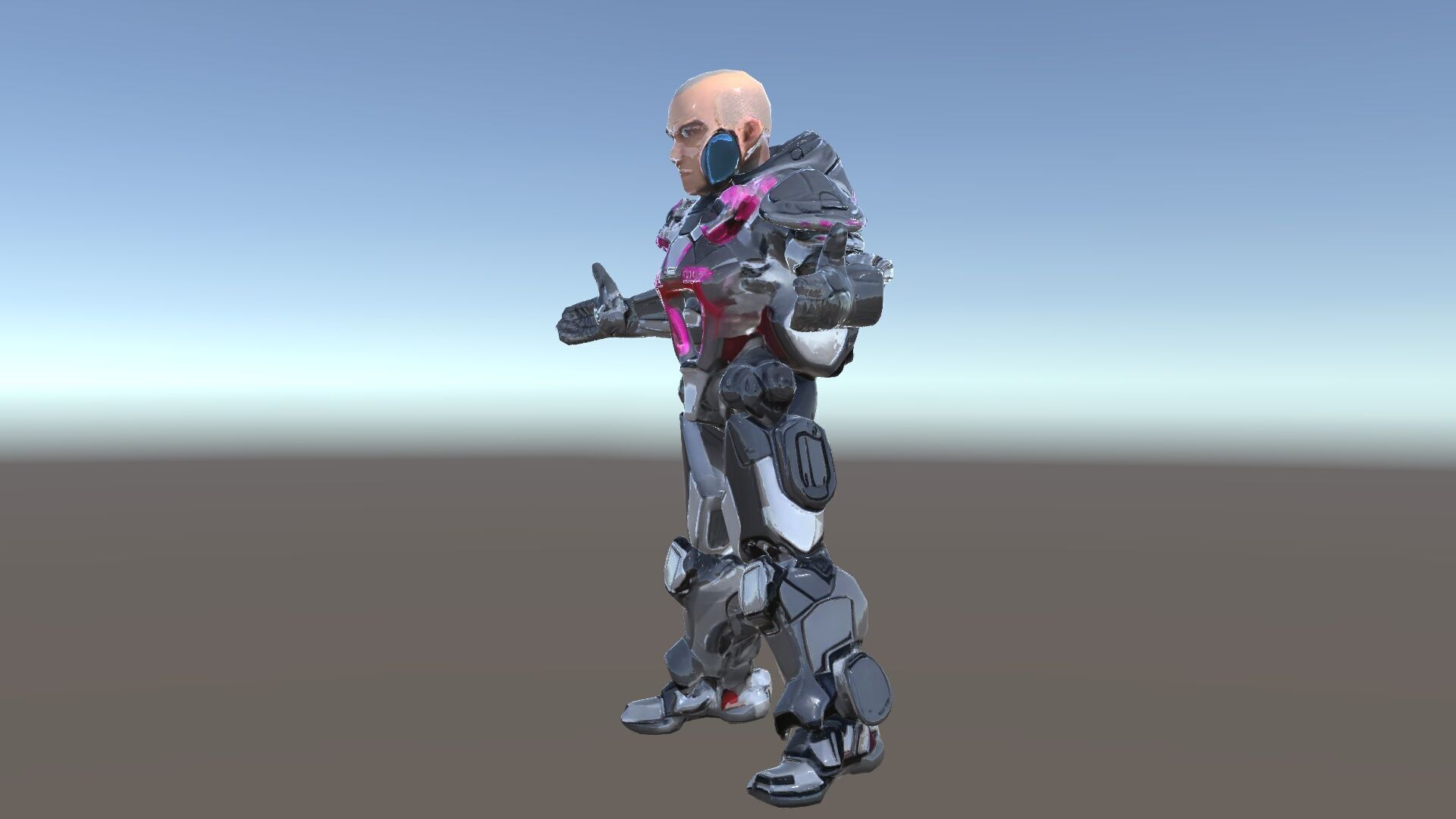 Cybernetic Warrior Rigged and Animated D Character Model Low-poly 3D model_39