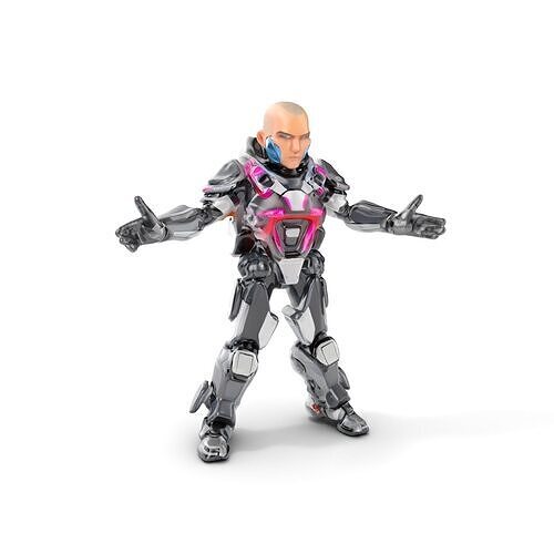 Cybernetic Warrior Rigged and Animated D Character Model Low-poly 3D model