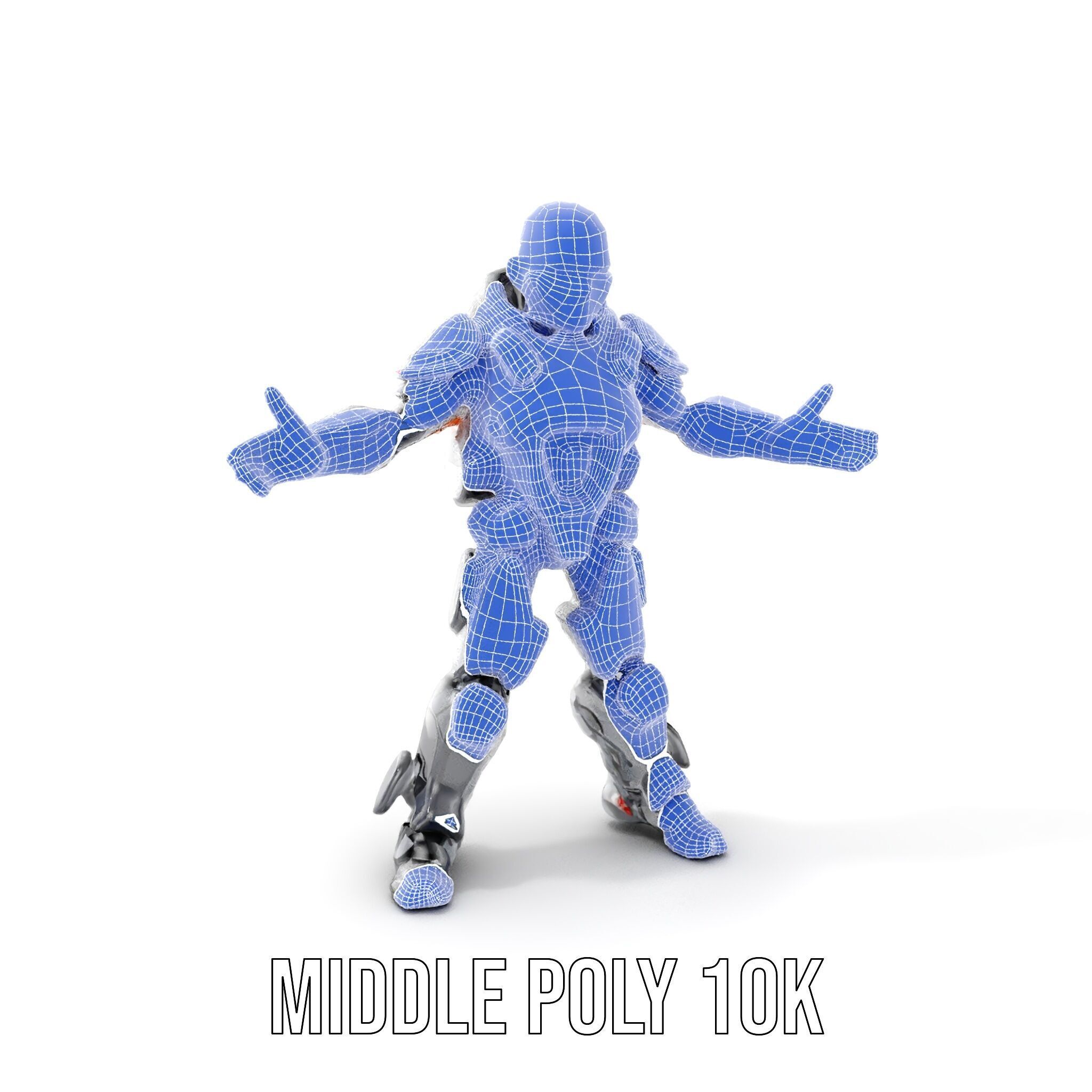 Cybernetic Warrior Rigged and Animated D Character Model Low-poly 3D model_23