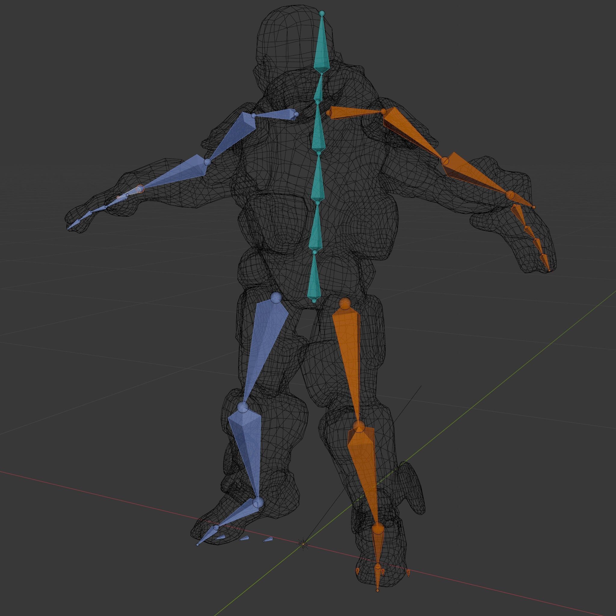 Cybernetic Warrior Rigged and Animated D Character Model Low-poly 3D model_9