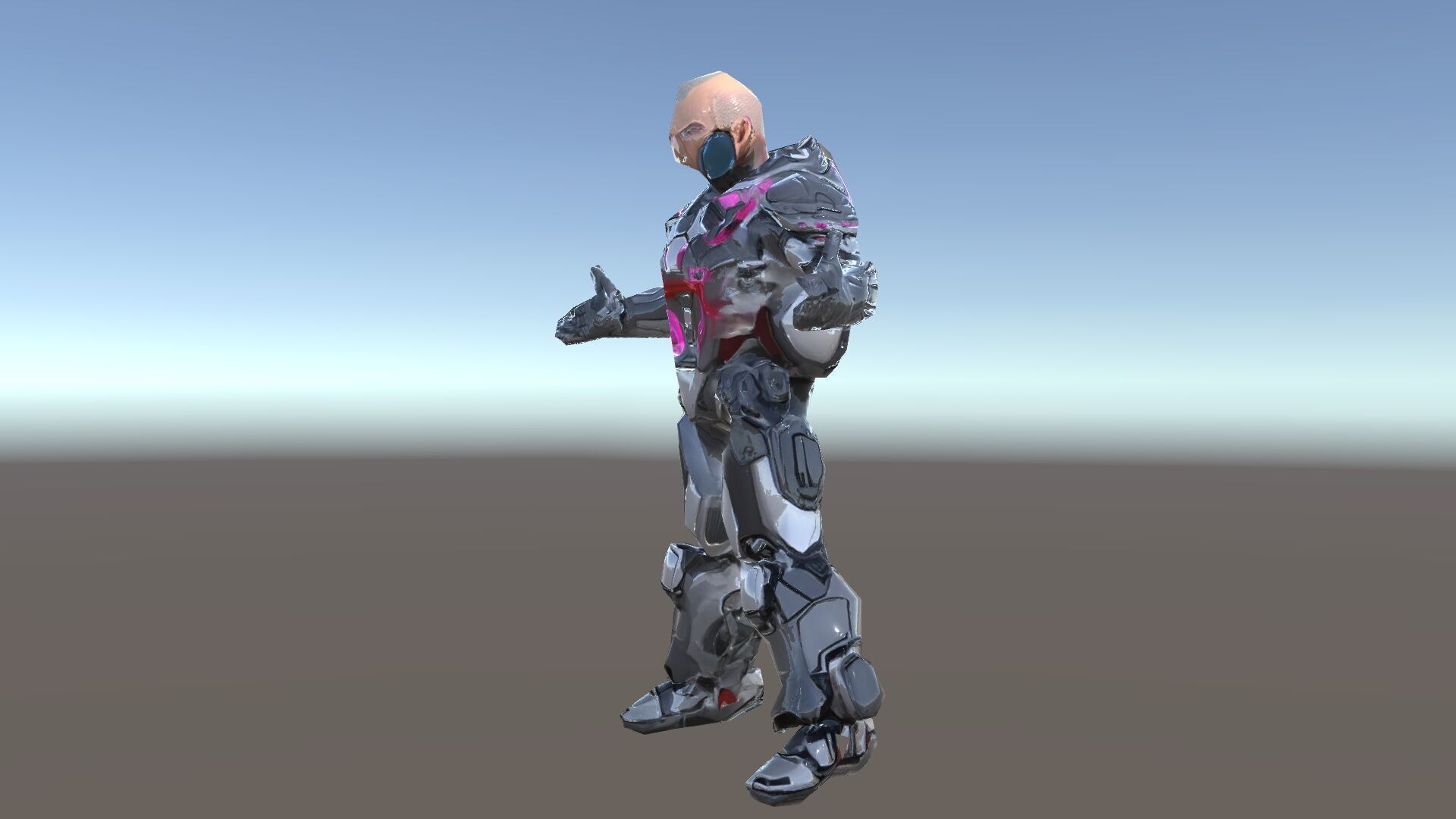 Cybernetic Warrior Rigged and Animated D Character Model Low-poly 3D model_35