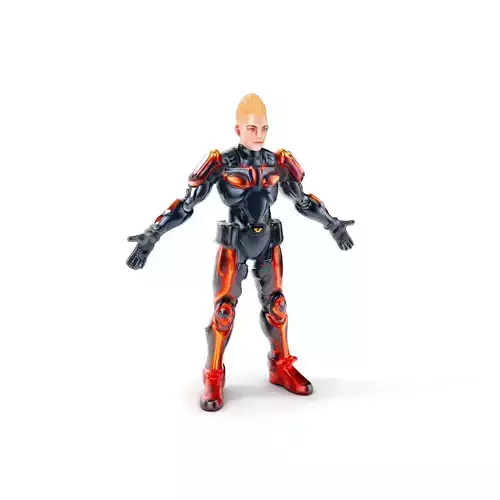 Futuristic Cyber Warrior Rigged and Animated Low-poly 3D model
