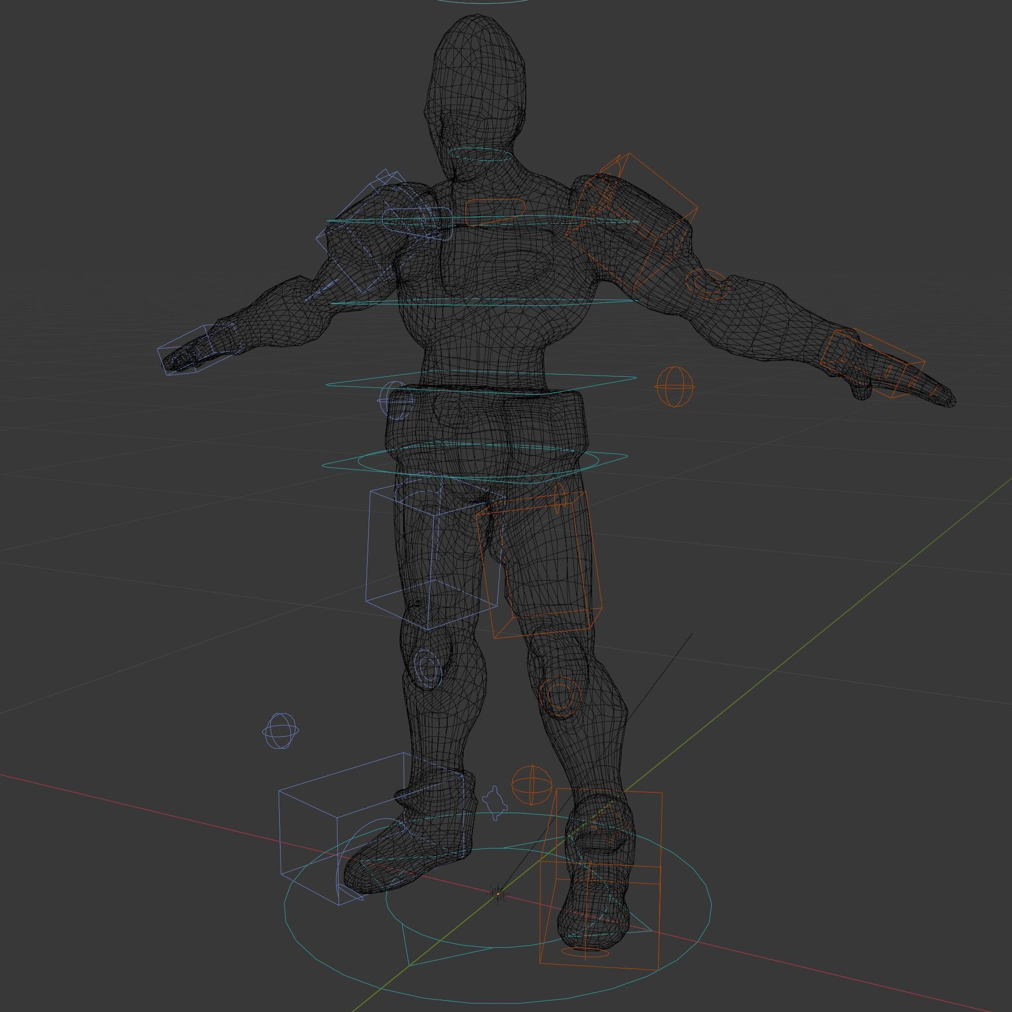 Futuristic Cyber Warrior Rigged and Animated Low-poly 3D model_10