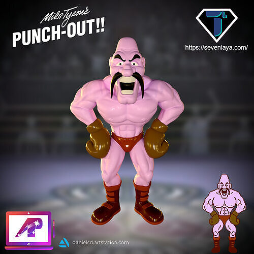 Machoman and Soda Popinski from Mike Tyson Punch Out 3D print model