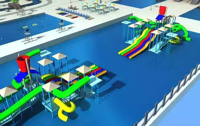 Water Park Amusement 3D model