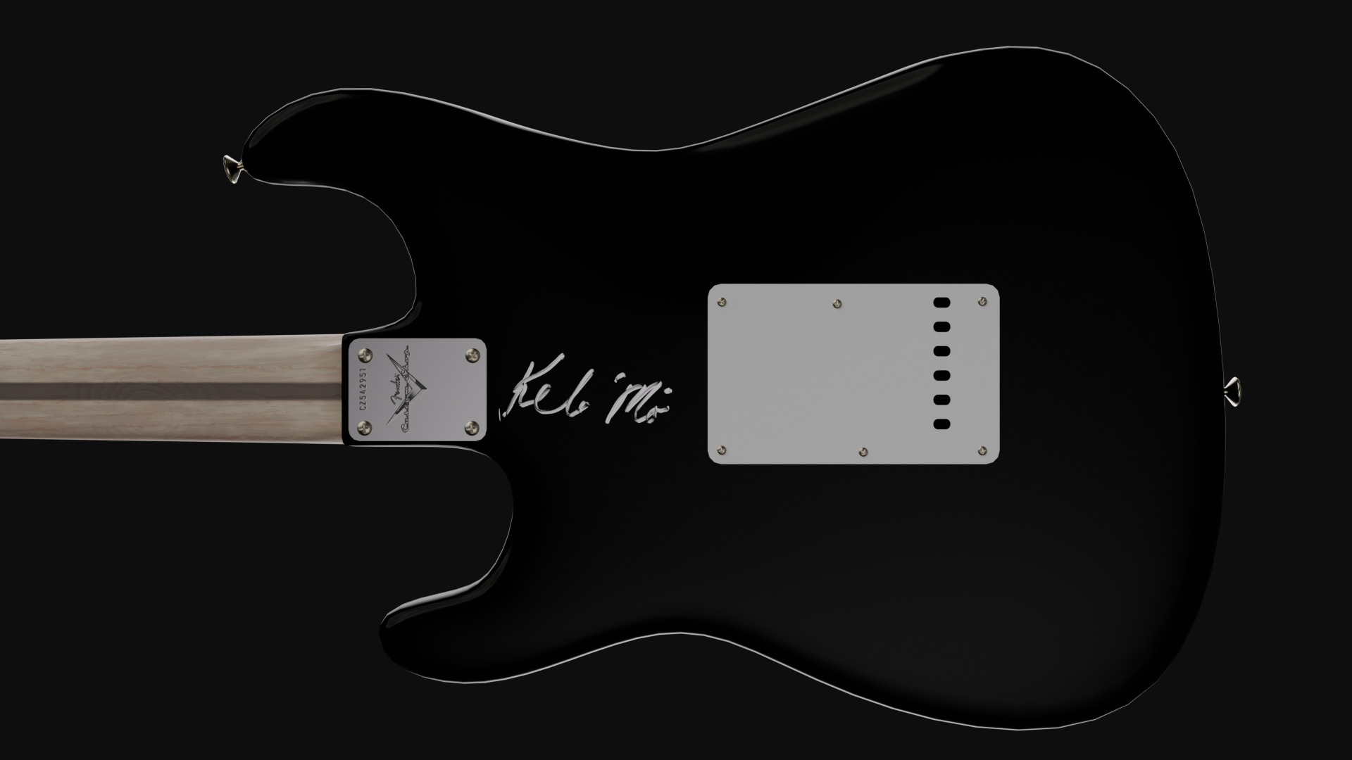 High Poly Electric Guitar 3D model_1