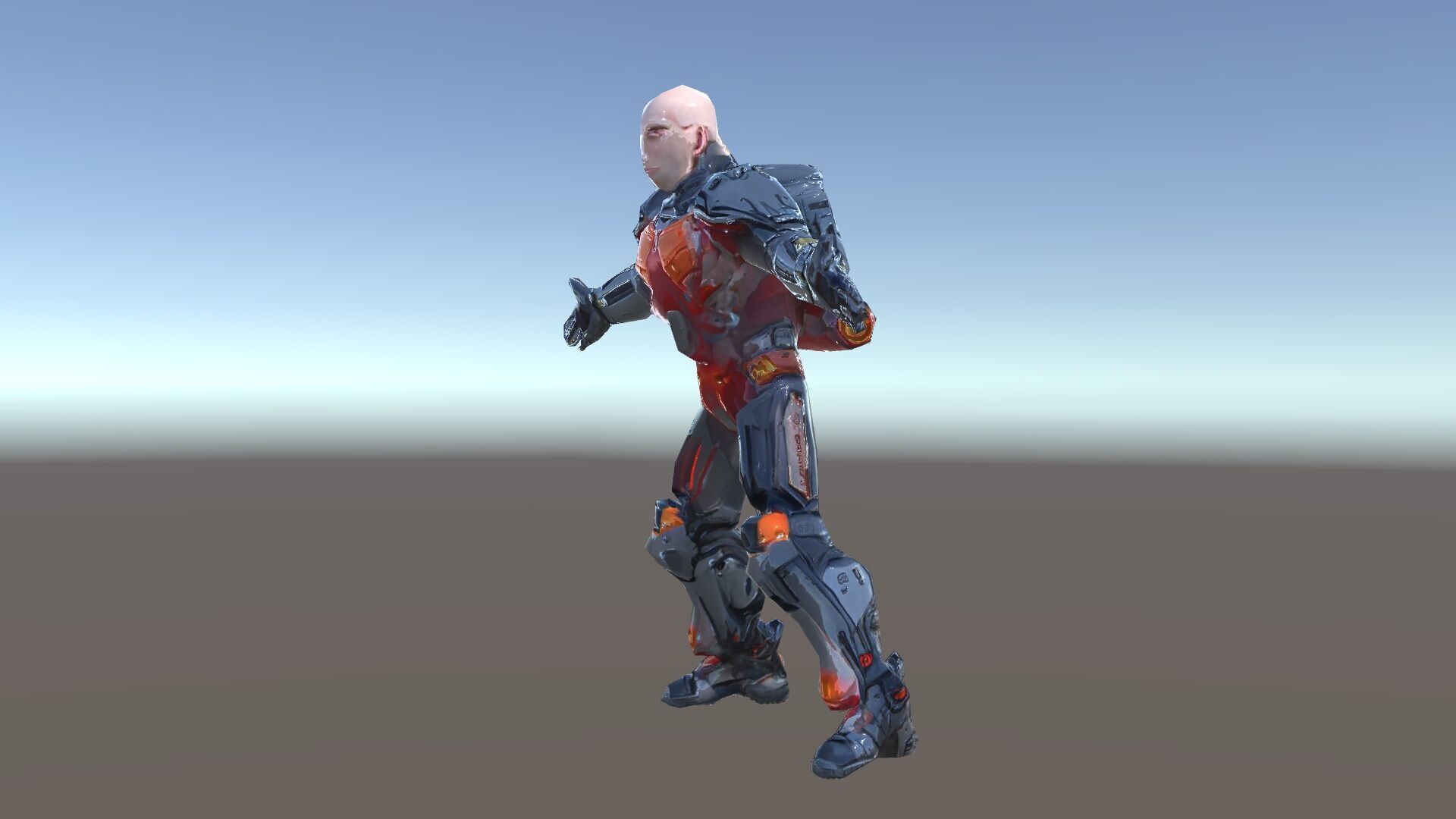 Cybernetic Warrior Rigged and Animated D Model Low-poly 3D model_35