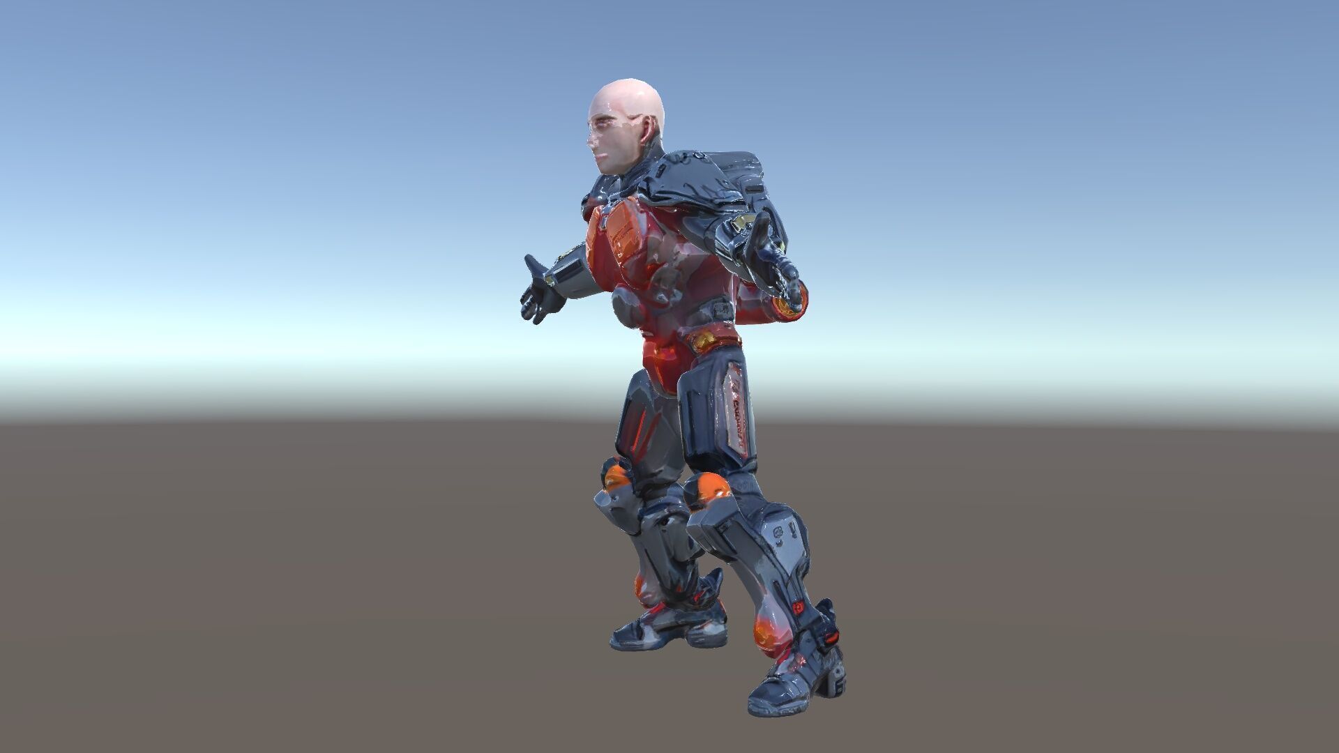 Cybernetic Warrior Rigged and Animated D Model Low-poly 3D model_39