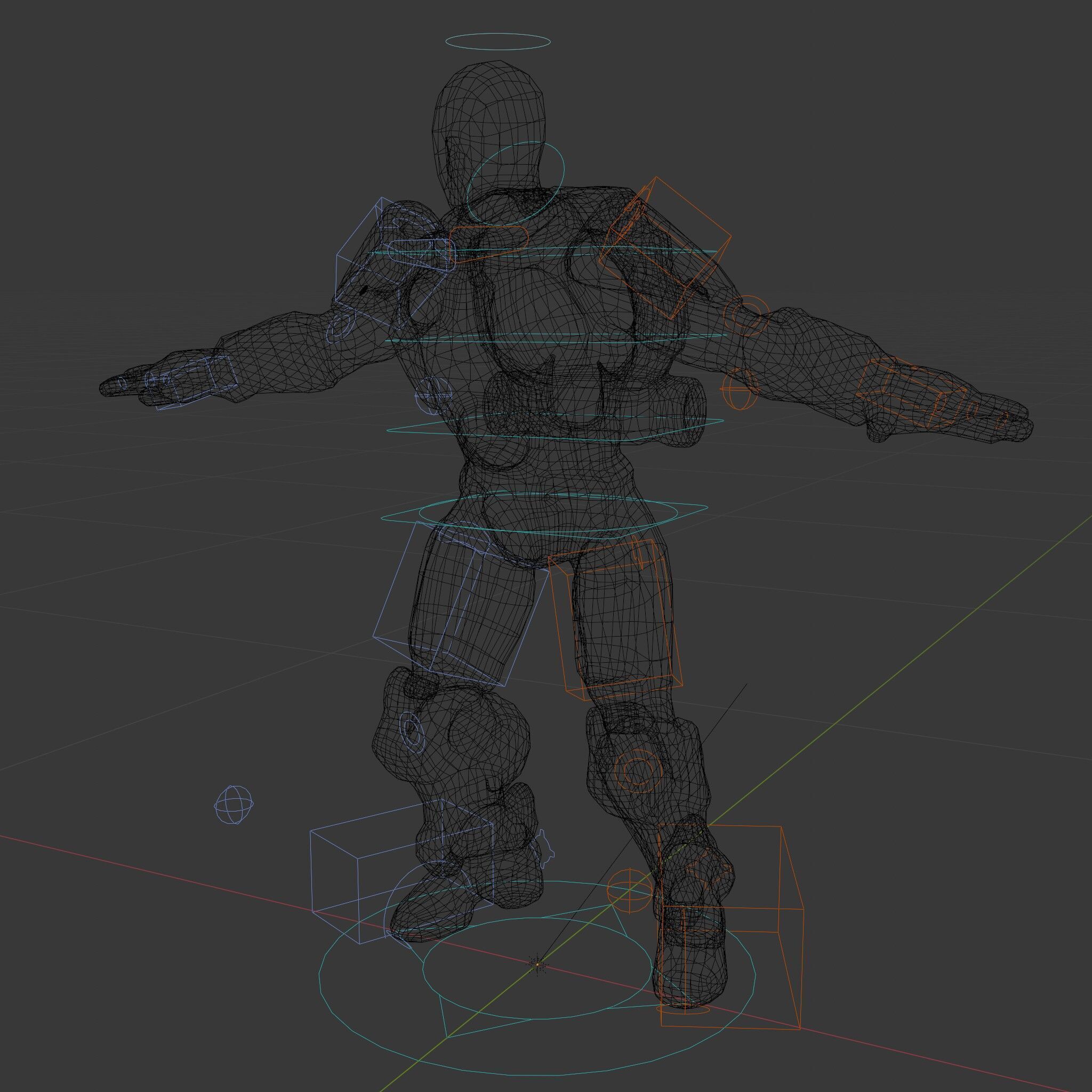 Cybernetic Warrior Rigged and Animated D Model Low-poly 3D model_10
