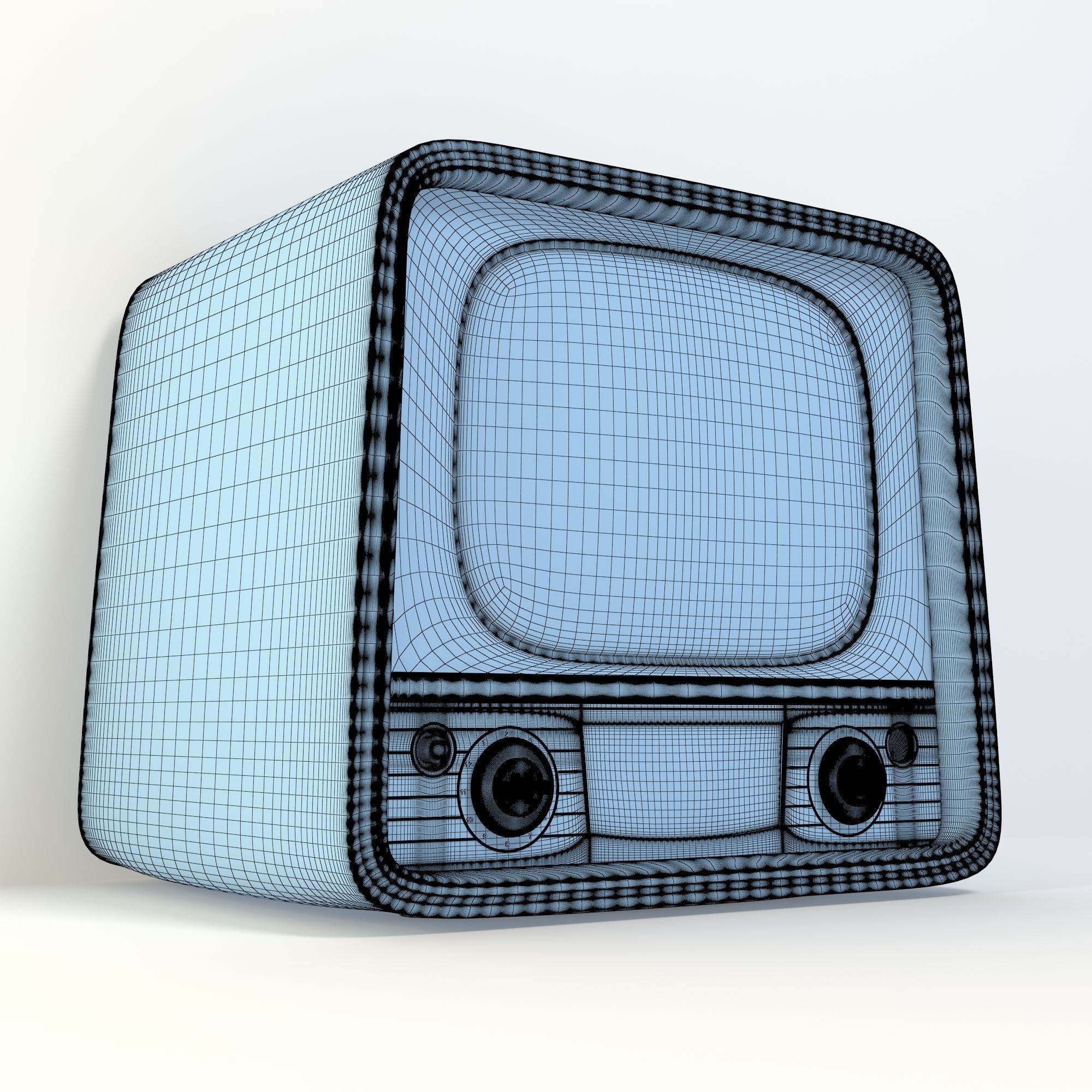 Vintage TV 3D model_5