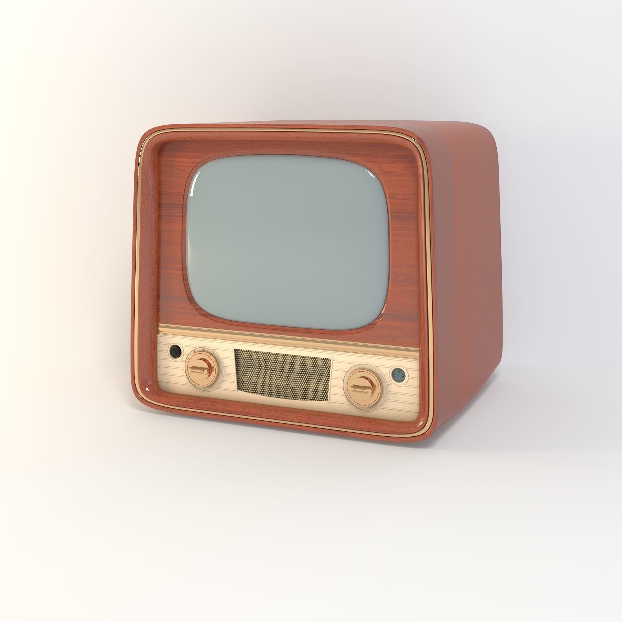 Vintage TV 3D model_2