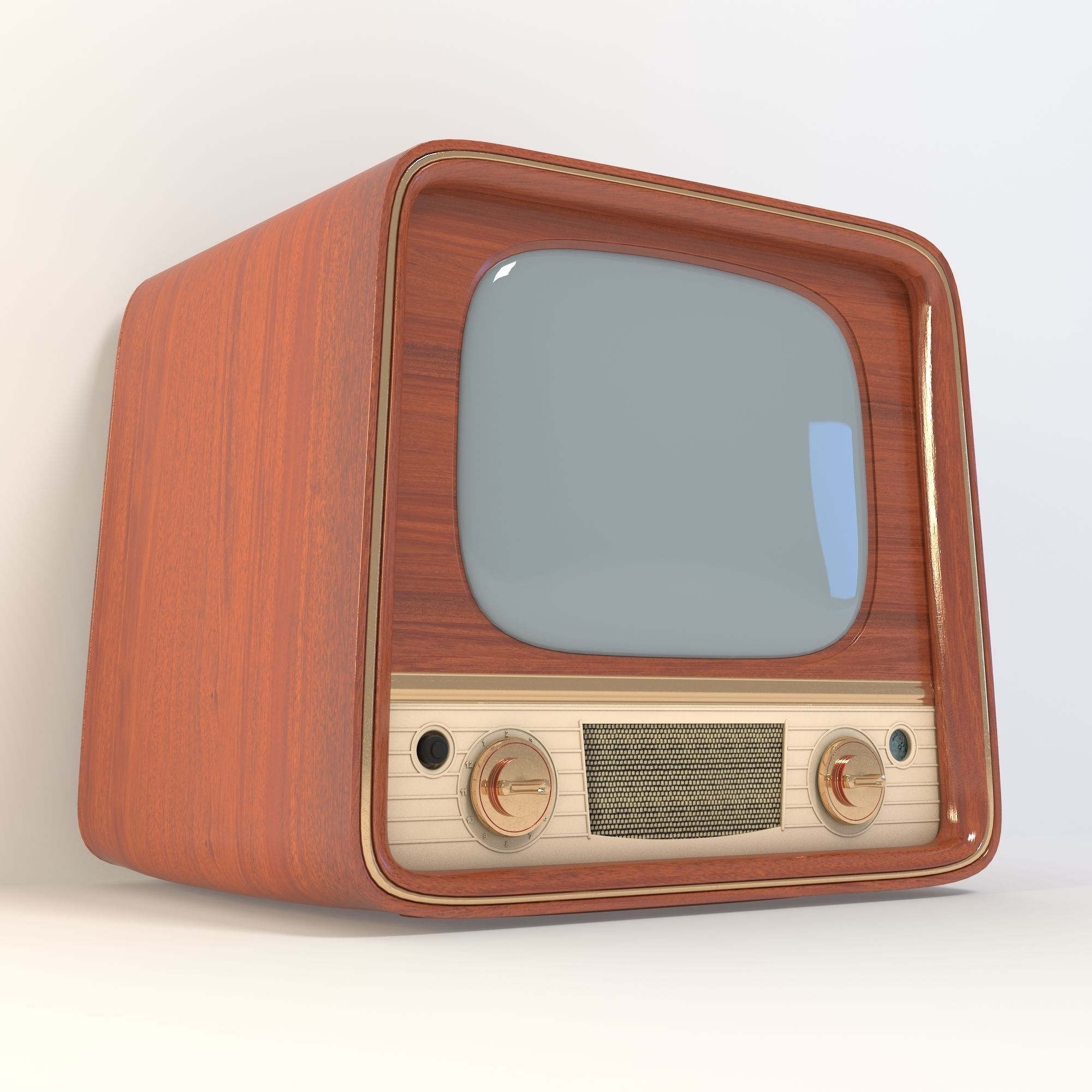 Vintage TV 3D model_3