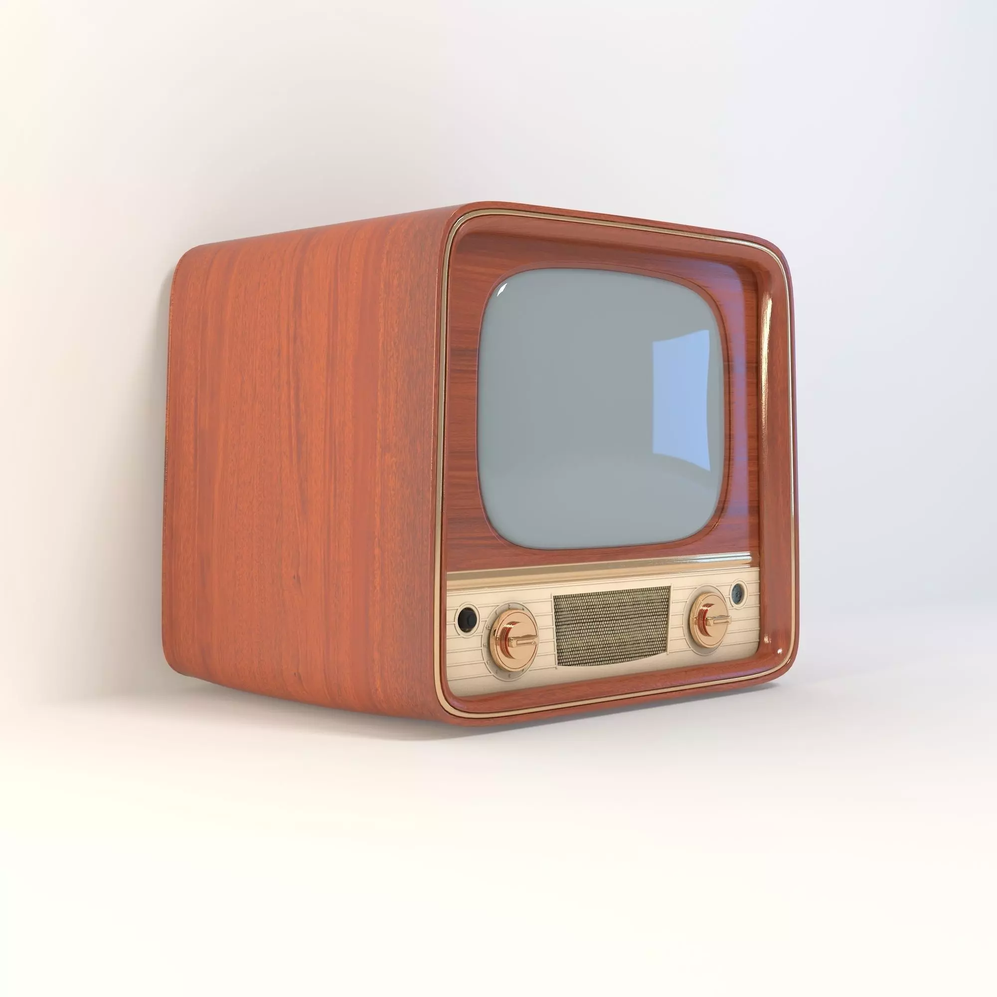 Vintage TV 3D model_0
