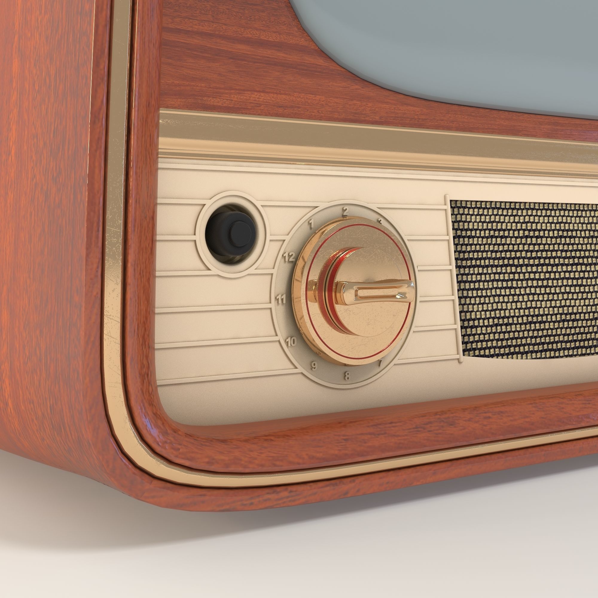 Vintage TV 3D model_4
