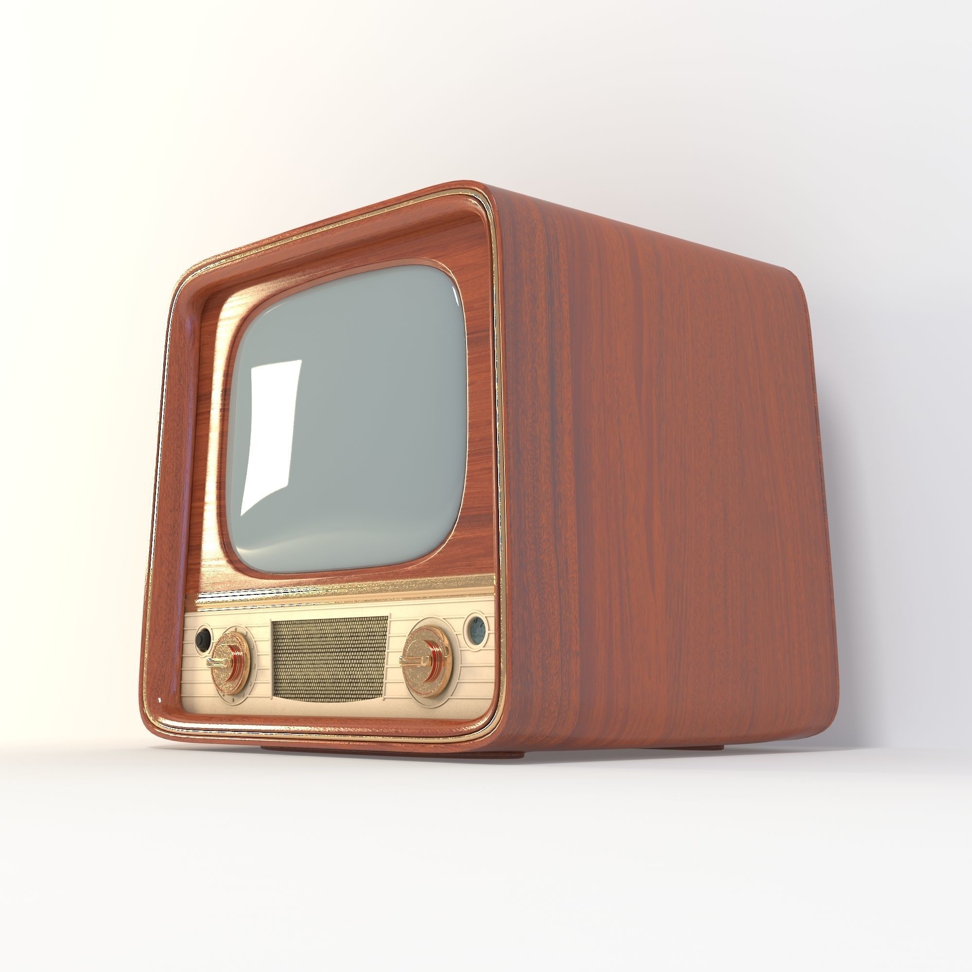 Vintage TV 3D model_1
