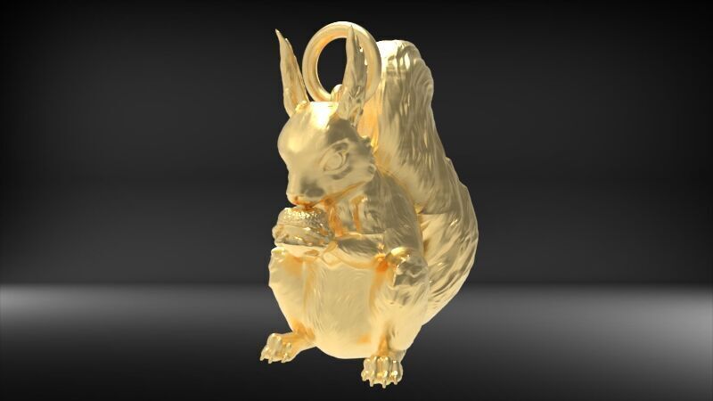 Squirrel Eating Nut Pendant charm bracelet Jewelry Necklace 3D print model_18