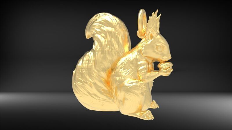 Squirrel Eating Nut Pendant charm bracelet Jewelry Necklace 3D print model_3