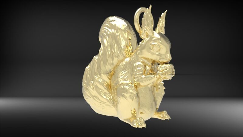 Squirrel Eating Nut Pendant charm bracelet Jewelry Necklace 3D print model_6