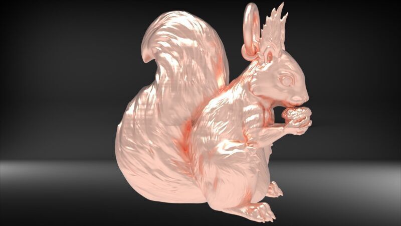 Squirrel Eating Nut Pendant charm bracelet Jewelry Necklace 3D print model_10