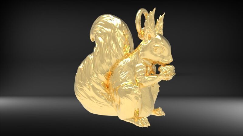 Squirrel Eating Nut Pendant charm bracelet Jewelry Necklace 3D print model_14