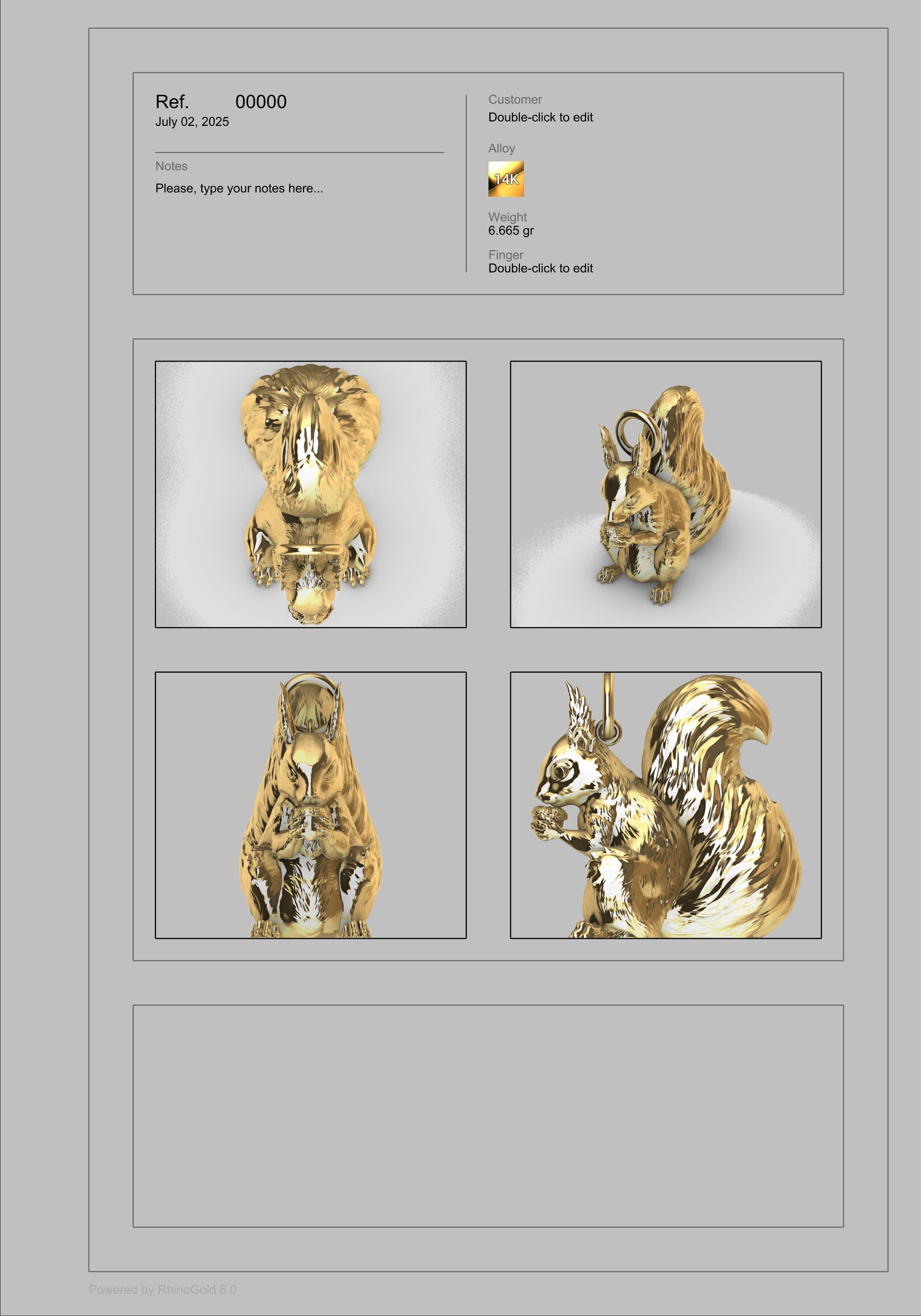 Squirrel Eating Nut Pendant charm bracelet Jewelry Necklace 3D print model_37