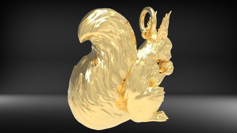 Squirrel Eating Nut Pendant charm bracelet Jewelry Necklace 3D print model_21