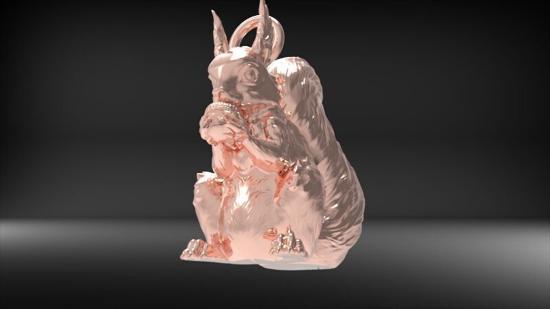 Squirrel Eating Nut Pendant charm bracelet Jewelry Necklace 3D print model_24