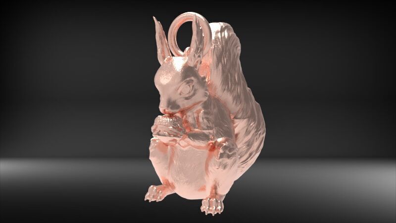 Squirrel Eating Nut Pendant charm bracelet Jewelry Necklace 3D print model_17
