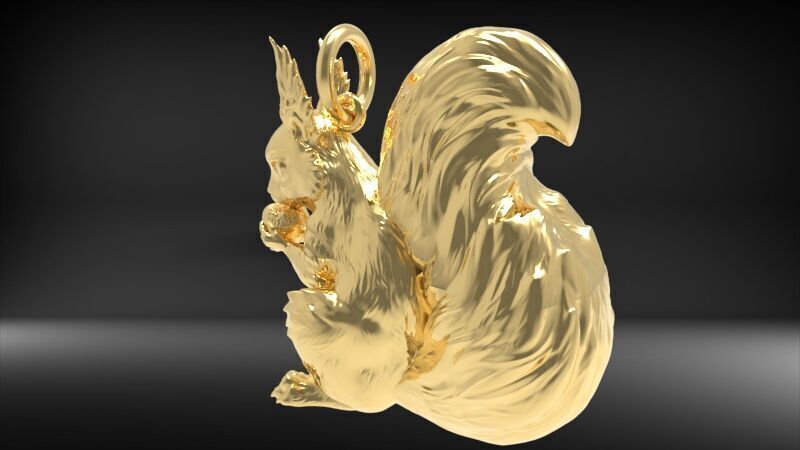 Squirrel Eating Nut Pendant charm bracelet Jewelry Necklace 3D print model_20