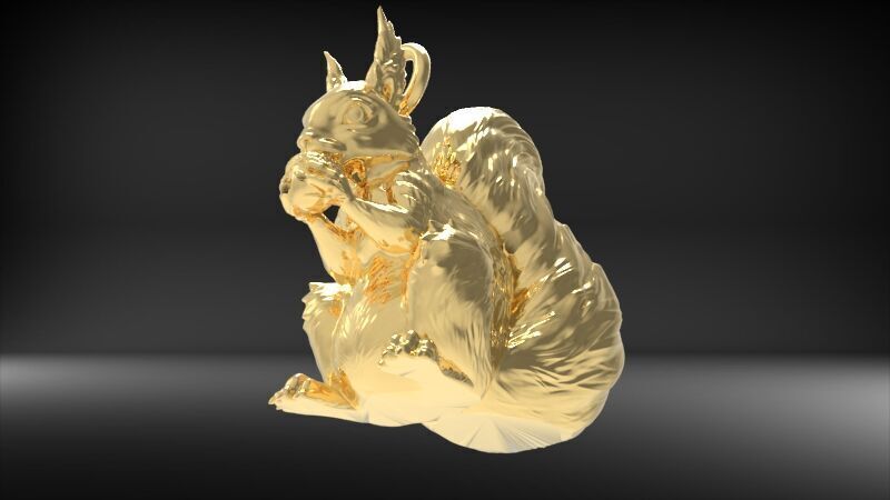 Squirrel Eating Nut Pendant charm bracelet Jewelry Necklace 3D print model_22