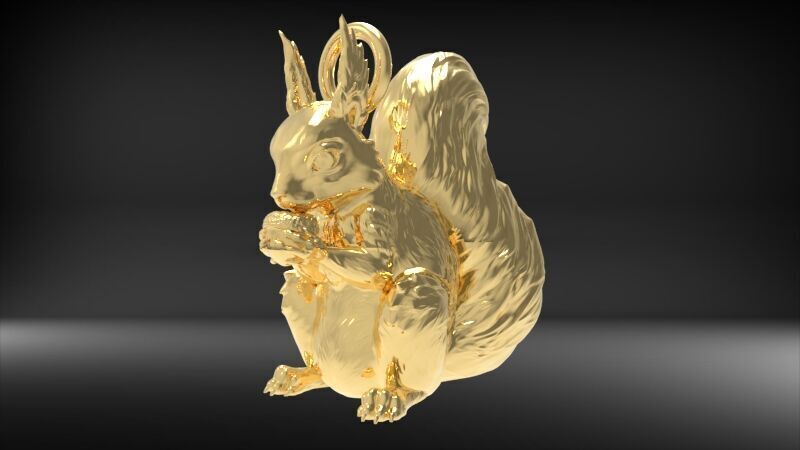 Squirrel Eating Nut Pendant charm bracelet Jewelry Necklace 3D print model_1