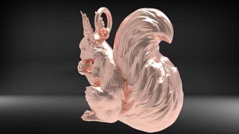 Squirrel Eating Nut Pendant charm bracelet Jewelry Necklace 3D print model_19