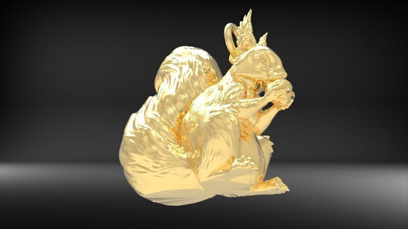 Squirrel Eating Nut Pendant charm bracelet Jewelry Necklace 3D print model_23