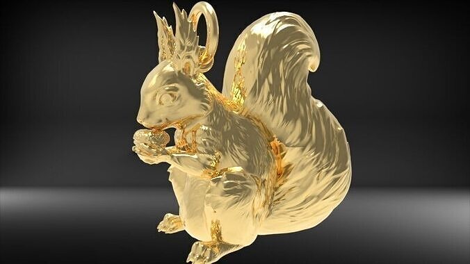Squirrel Eating Nut Pendant charm bracelet Jewelry Necklace 3D print model