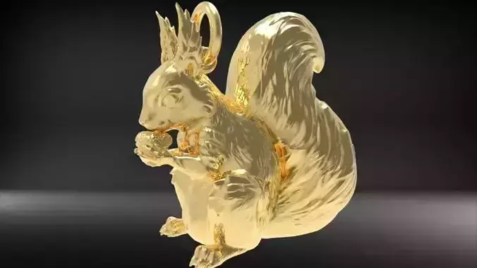 Squirrel Eating Nut Pendant charm bracelet Jewelry Necklace 3D print model