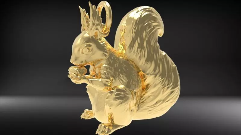 Squirrel Eating Nut Pendant charm bracelet Jewelry Necklace 3D print model_0