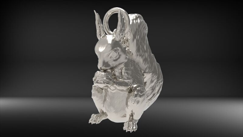 Squirrel Eating Nut Pendant charm bracelet Jewelry Necklace 3D print model_12