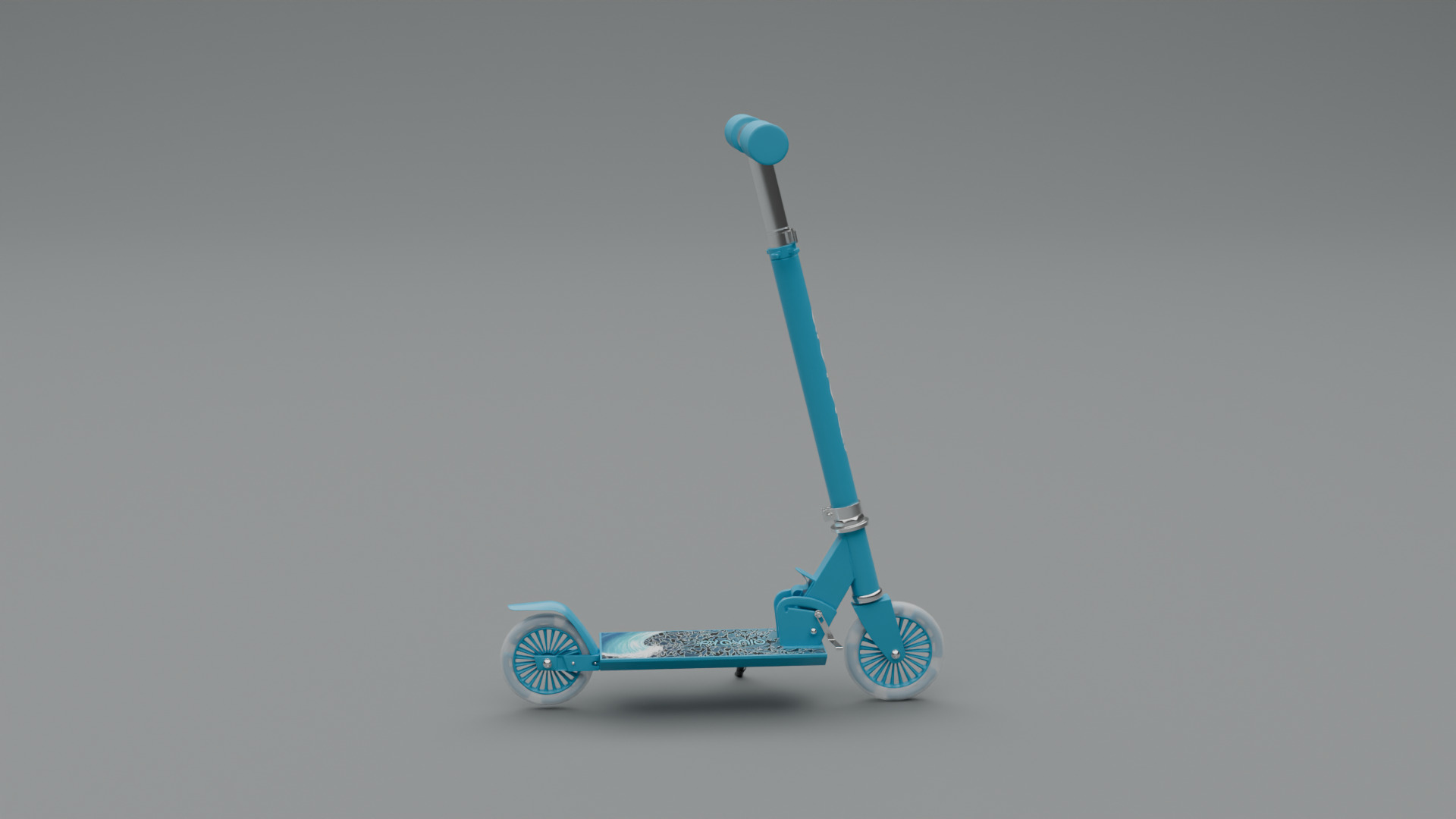 Electric scooter Low-poly 3D model_3