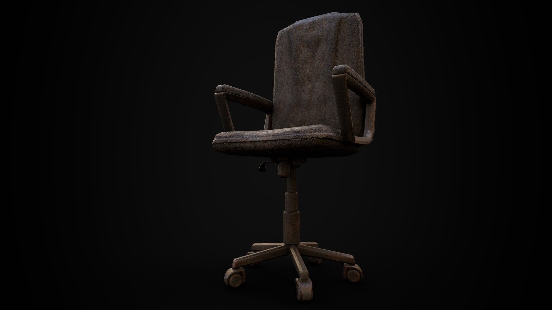 Old Office Chair - Game Ready PBR Low-Poly 3D Model Low-poly 3D model_2