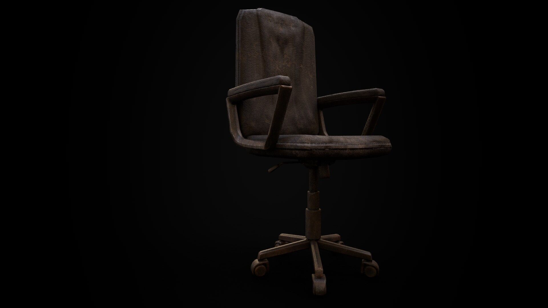 Old Office Chair - Game Ready PBR Low-Poly 3D Model Low-poly 3D model_1