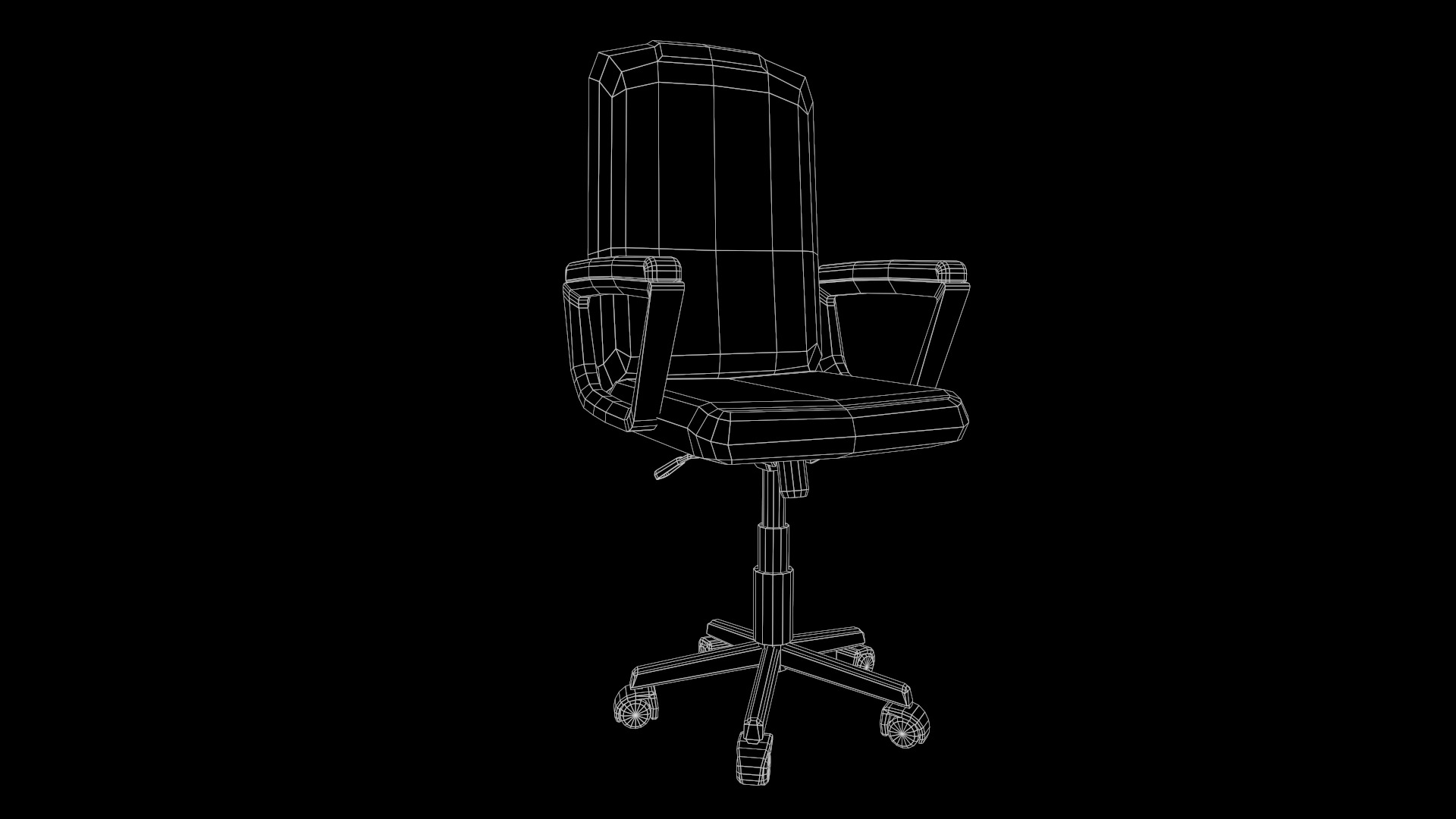 Old Office Chair - Game Ready PBR Low-Poly 3D Model Low-poly 3D model_5