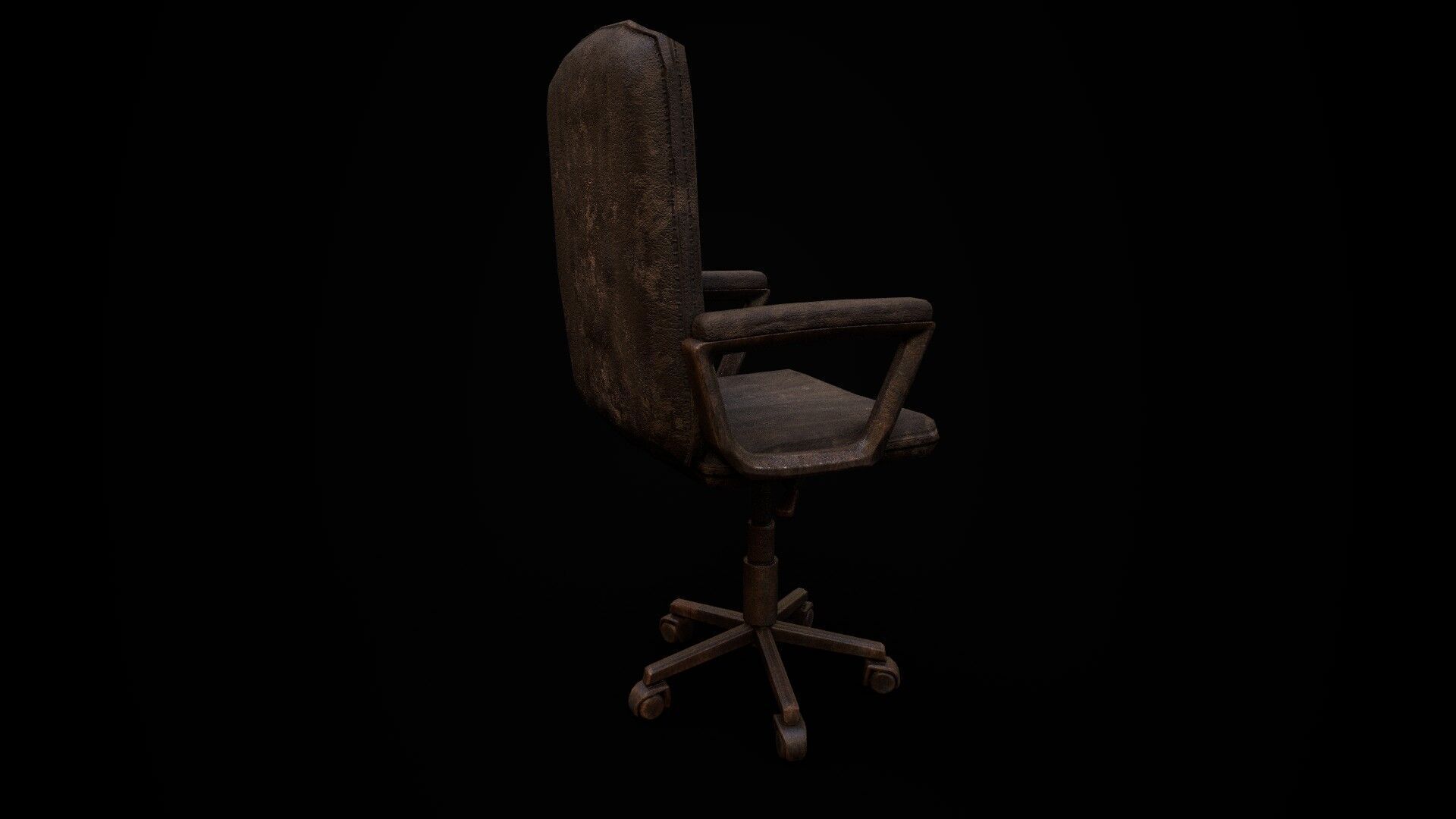 Old Office Chair - Game Ready PBR Low-Poly 3D Model Low-poly 3D model_3