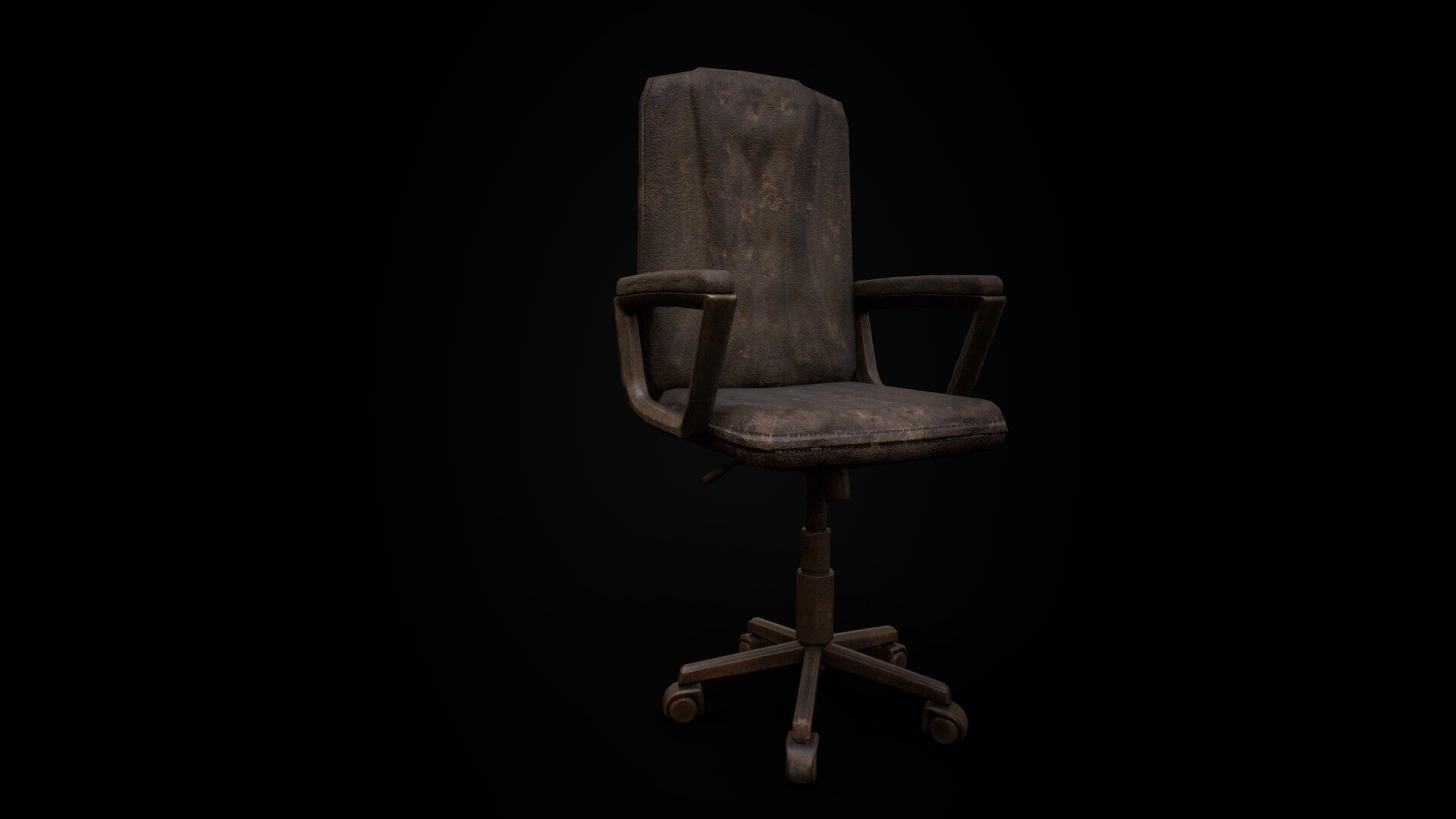 Old Office Chair - Game Ready PBR Low-Poly 3D Model Low-poly 3D model_4