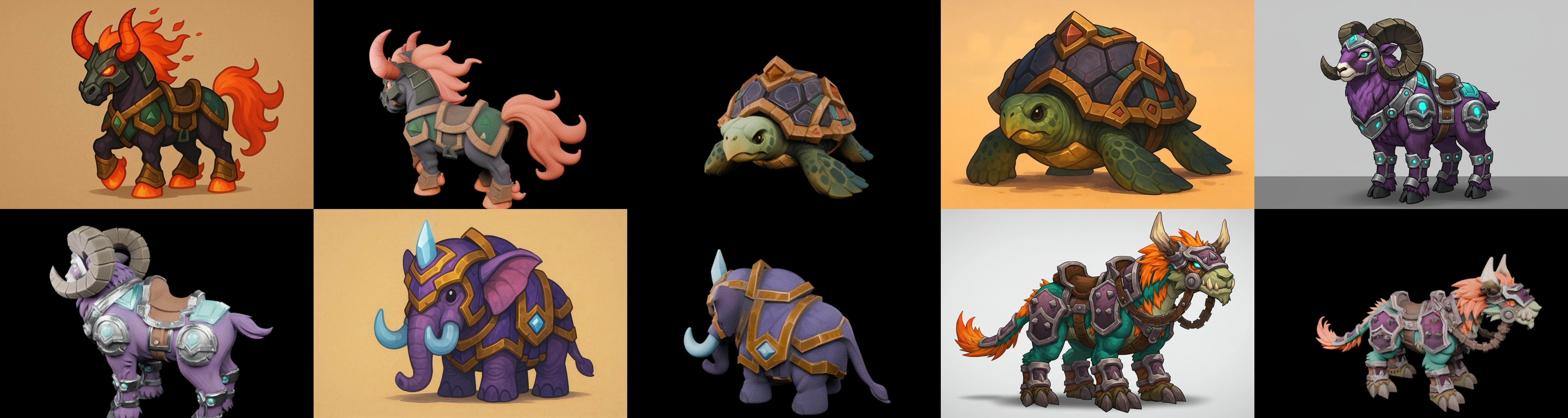 MountWorld bundle 10 pack 100 glb Low-poly 3D model_1